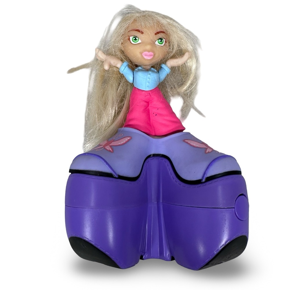 WowWee PlatFormers Blonde Doll Vintage 2002 Purple Butterfly Platform Shoes 6"